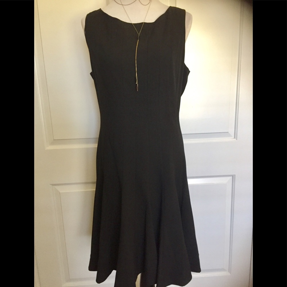 Dana Buchman fit and flare black dress